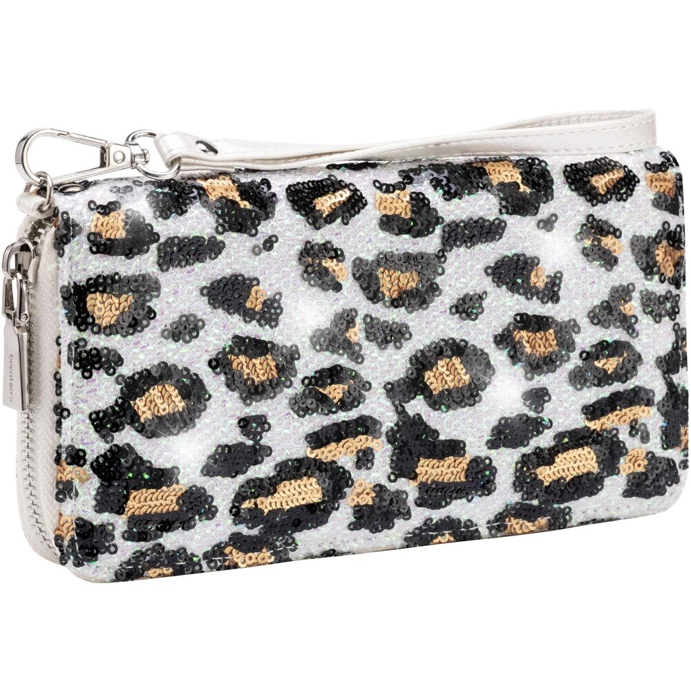 4406 Brentano RFID Blocking Slim Single-Zipper Sequins Wallet